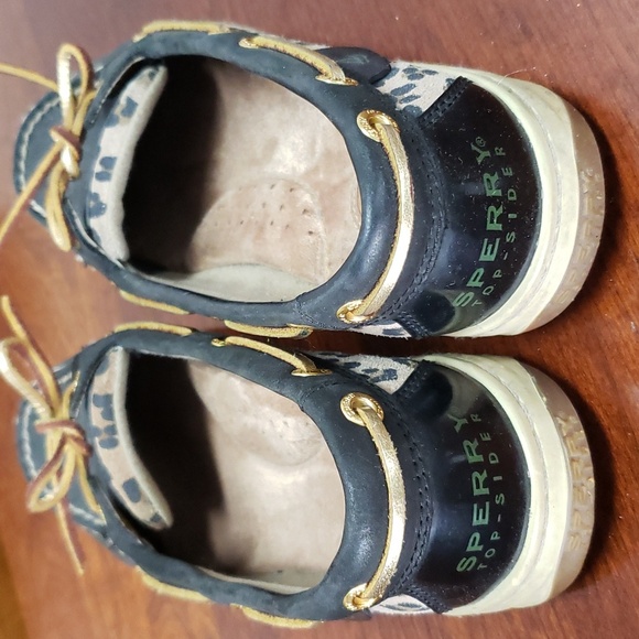 Sperry Top-Sider Black with Leopard print Size:7M - Picture 3 of 8